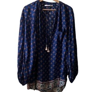 Faithfull the Brand soft flowy tassel tie top coverup